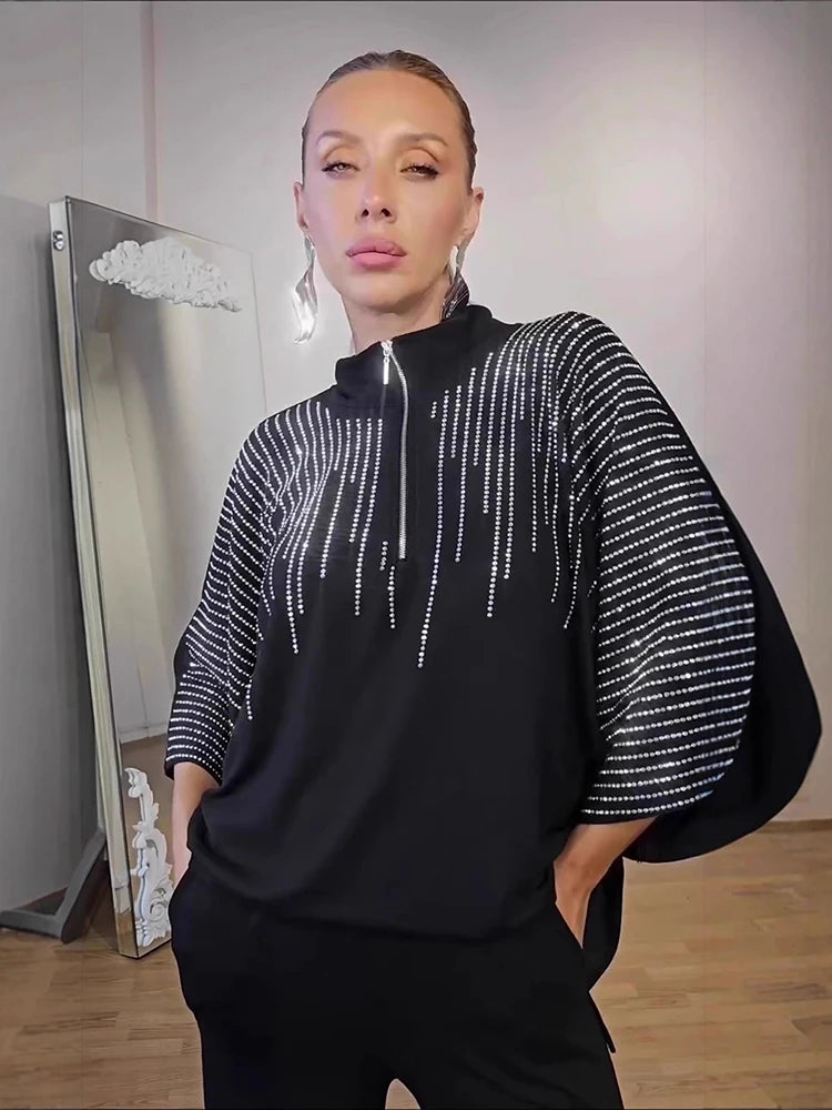 Elegant Casual Sequin Two Piece Top And Pants Set For Women