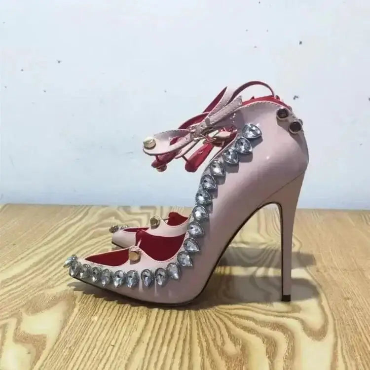 Crystal Embellished Metal Decoration Pumps for Women