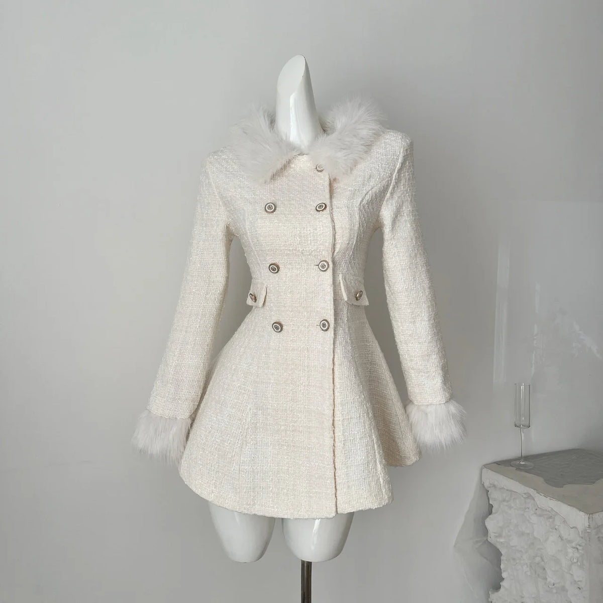 Elegant Bow Shawl Cape Two-Piece Set