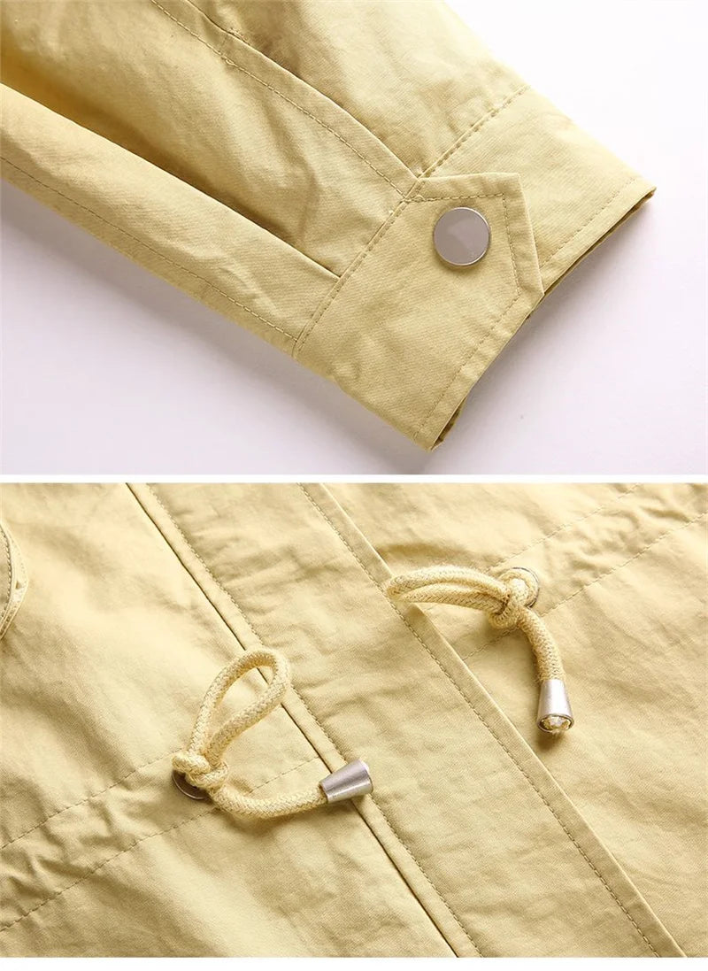 Mother's Windbreaker Women's Spring And Autumn 2023 New Middle-Aged Mother's Loose And Thin Coat Korean Lining Trench Hooded 3XL