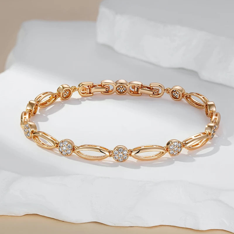 Rose Gold Tone Zircon Chain Bracelet