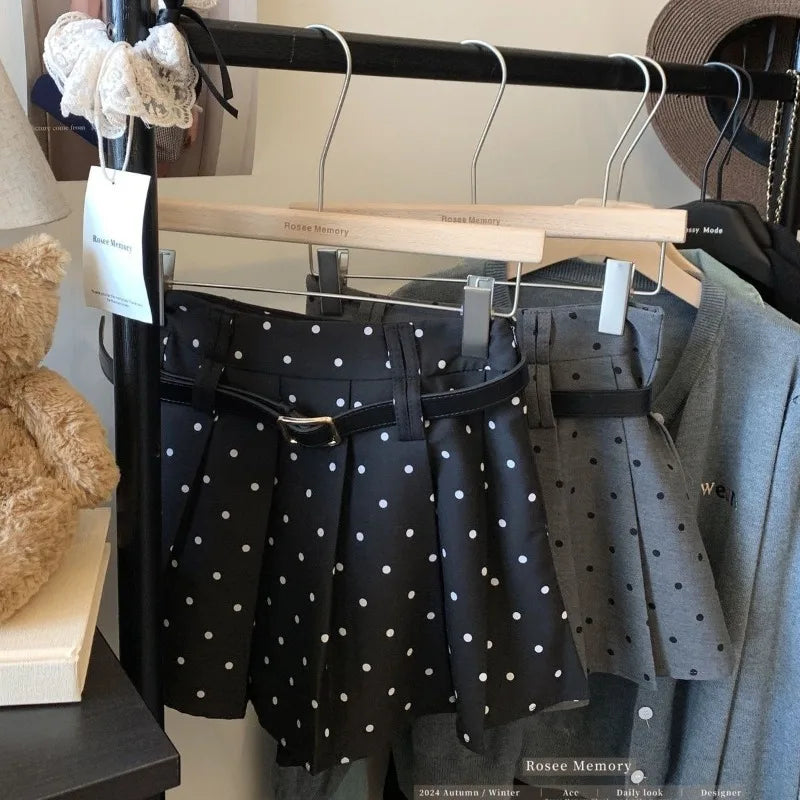 Classic Vintage Polka Dot A Line Mini Skirt for Women