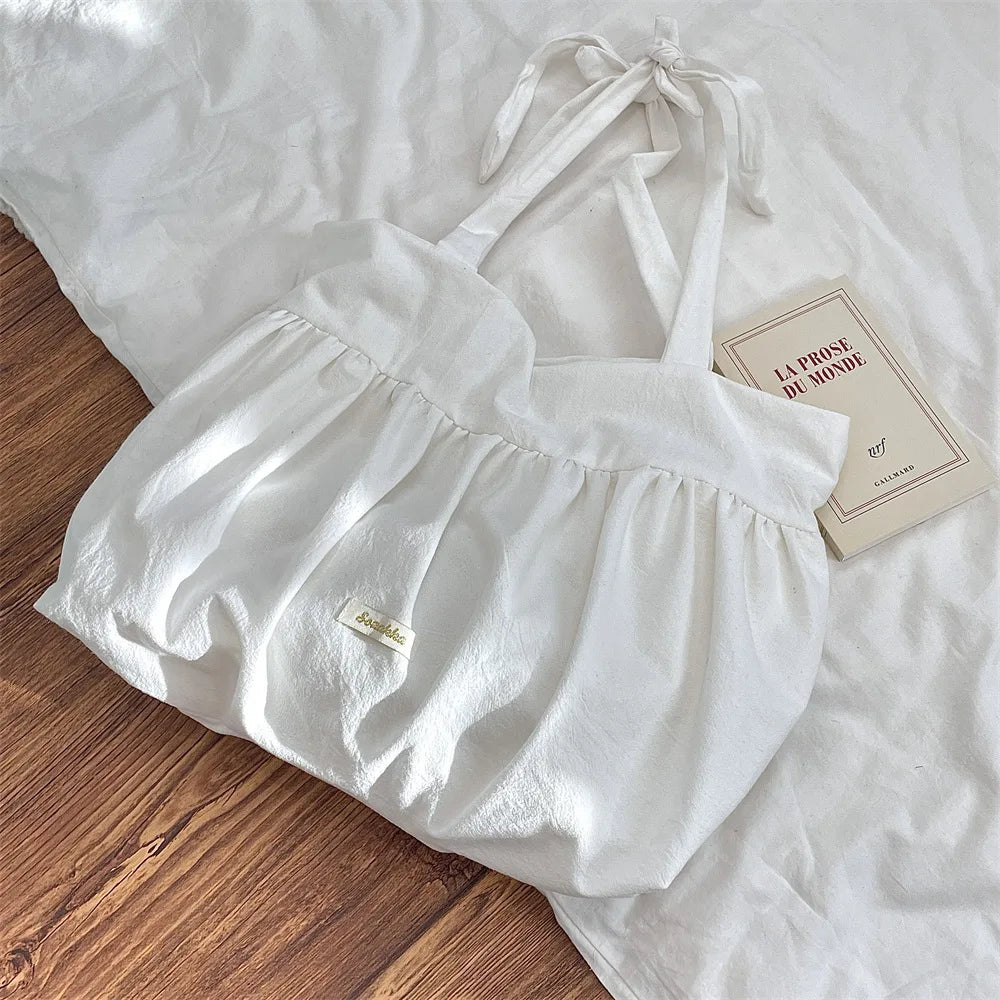 Casual Large Capacity Belted Canvas Tote Bag for Women