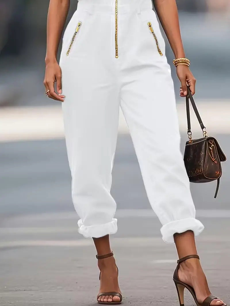 Summer Sleeveless Chiffon Wide Leg Jumpsuit For Women