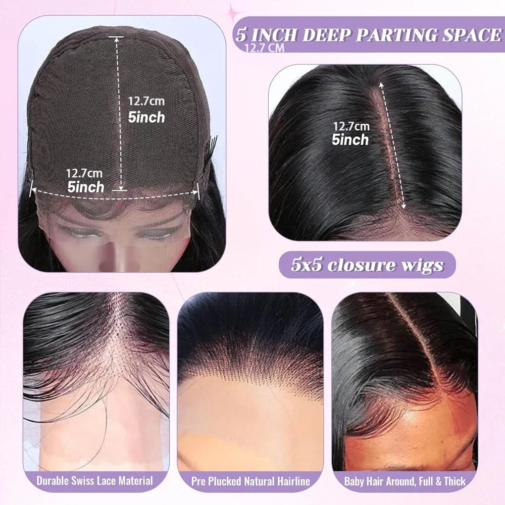 Transparent Lace Front Brazilian Body Wave Human Hair Wig For Women