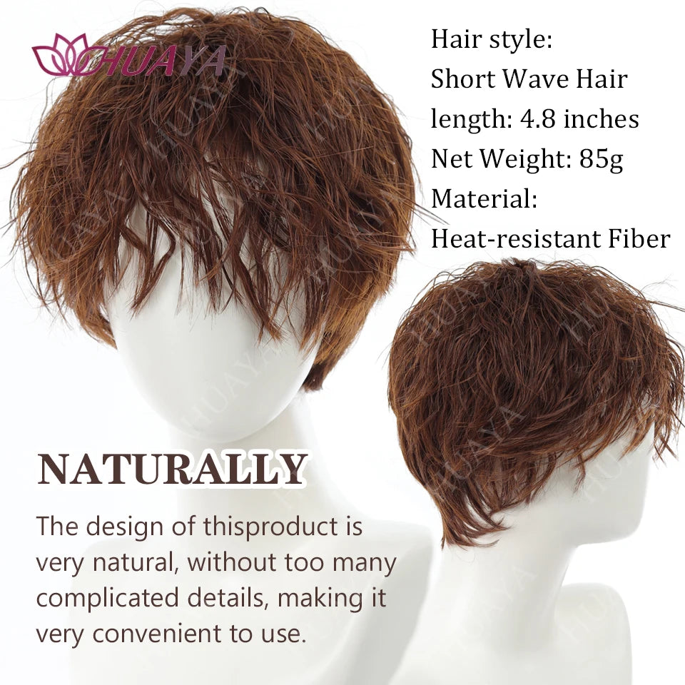 Heat Resistant Short Curly Synthetic Wig For Women