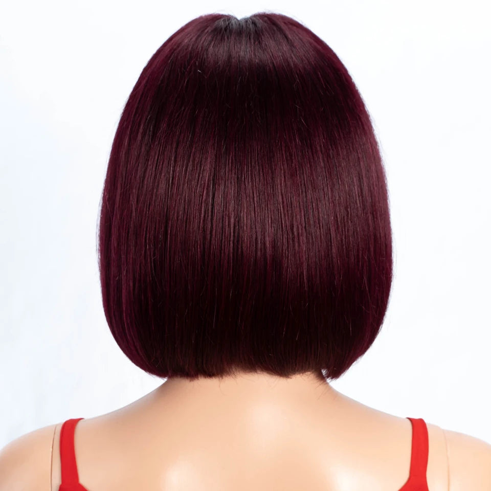 Short Straight Highlight Blonde Lace Front Bob Wig for Women