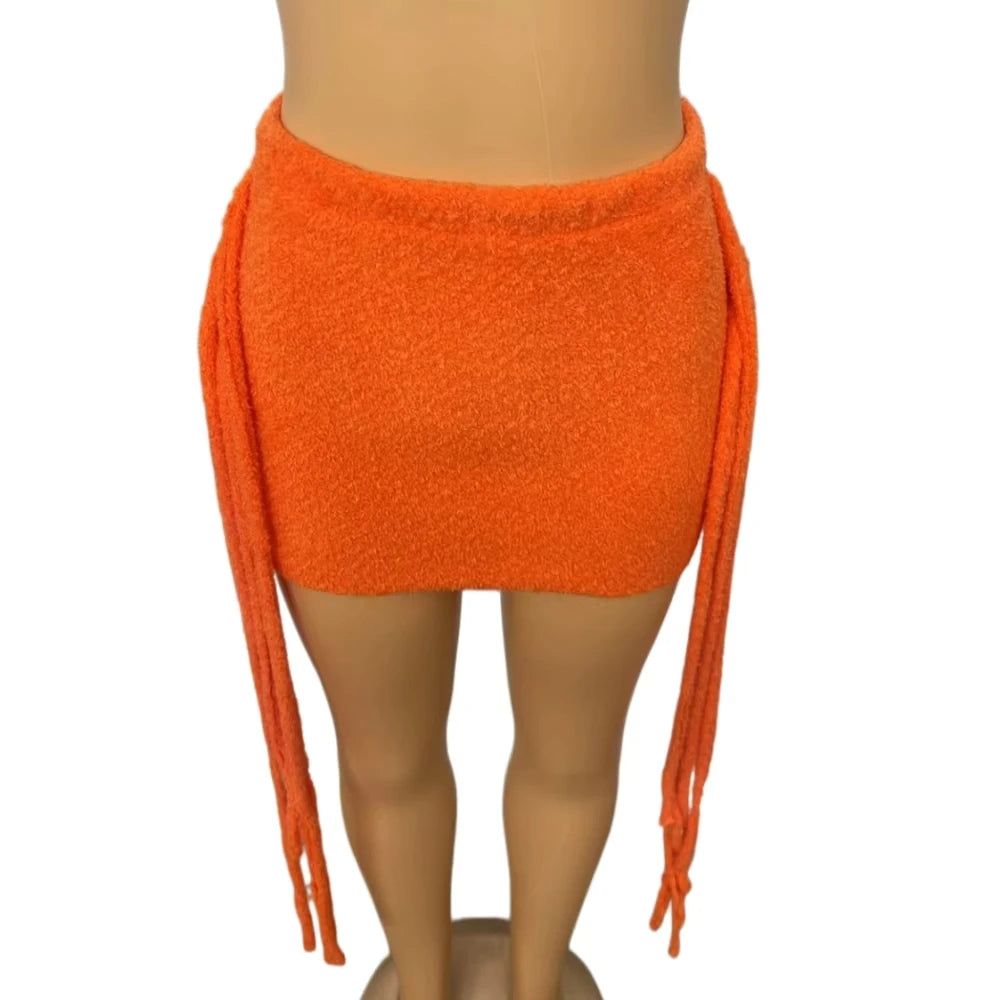 Pattern Print Tassel Detail Two Piece Set for Women