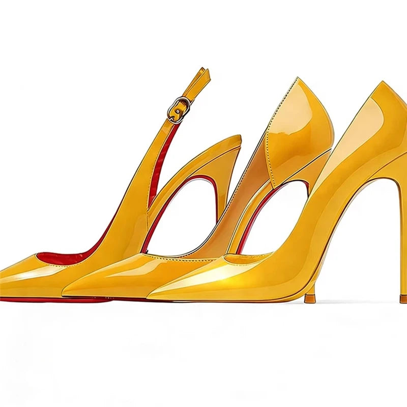 Pointed Toe Patent Leather Stiletto Heels for Women