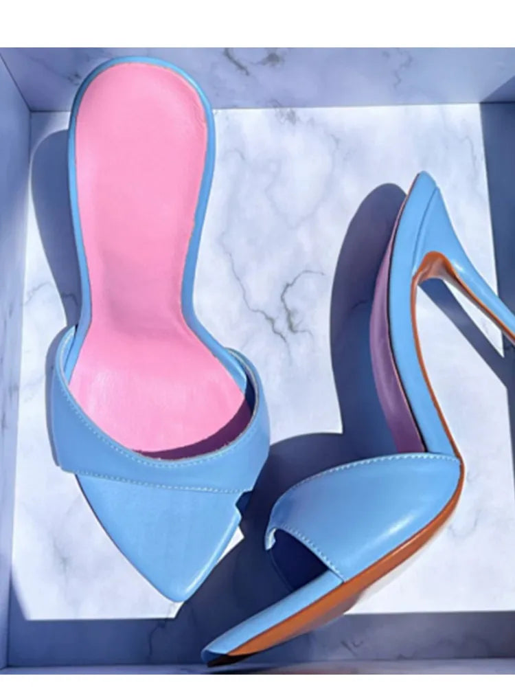 Pointed Toe Slim High Heel Wedding Sandals for Women