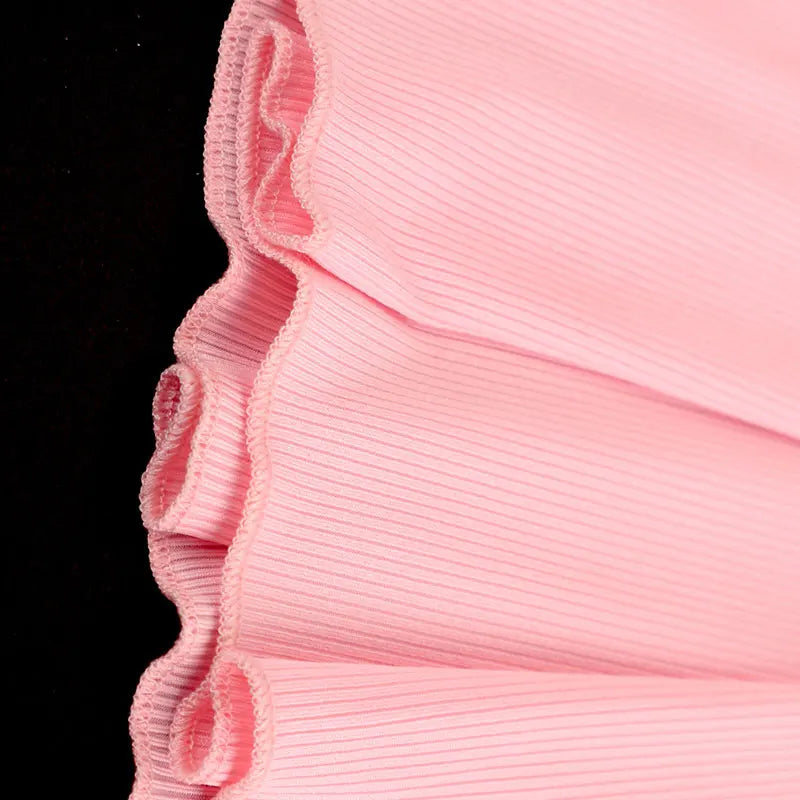 Bow Pleated Two-Piece Skirt Set