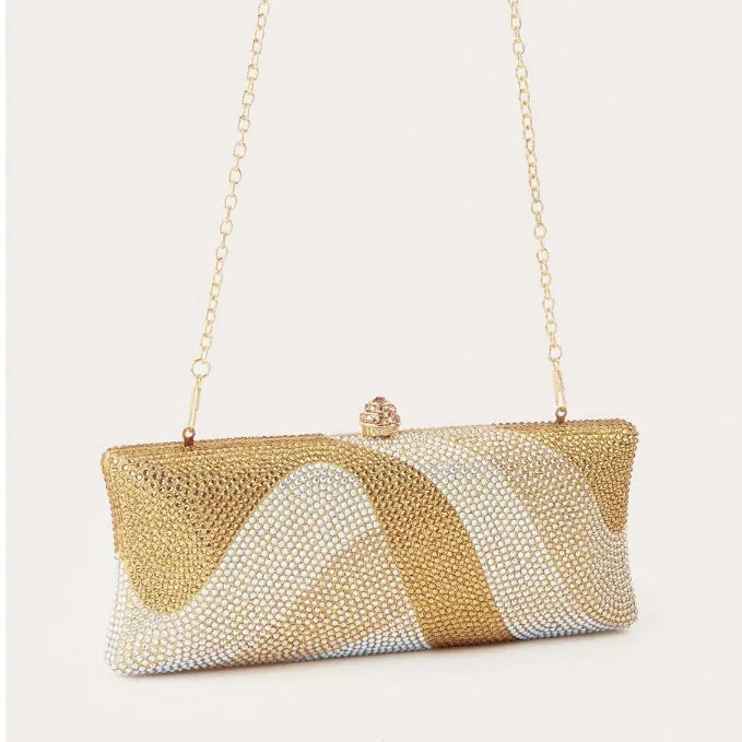 Rhinestone Beaded Crossbody Clutch