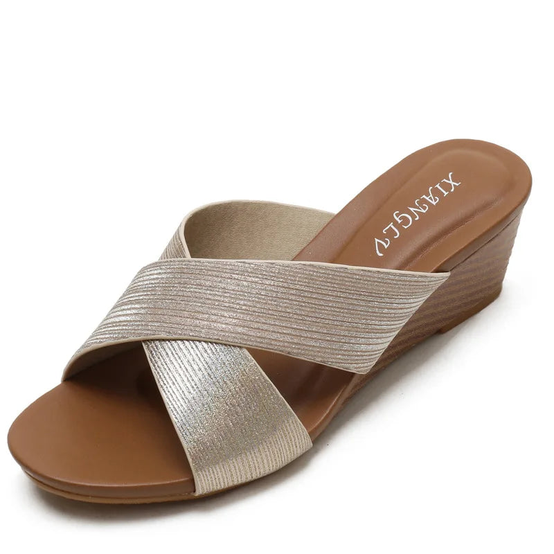 Bohemian Wedge Open Toe Sandals Lightweight Summer Casual for Women