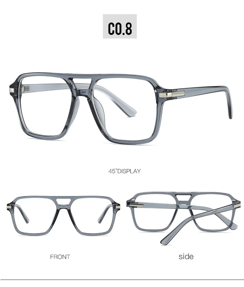Retro Double Bridge Square Frame Reading Glasses for Women