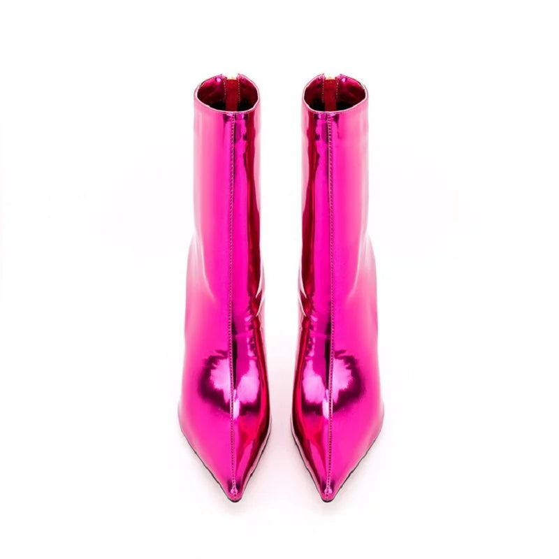 Glam Shiny Back Zipper Over The Knee Boots for Women