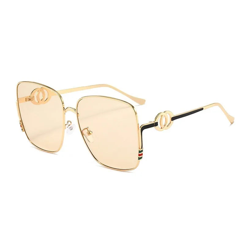 Square Frame Metal Sunglasses