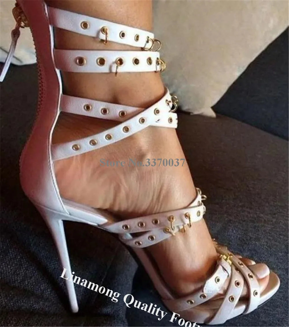 Criss Cross Ankle Straps Gladiator Sandals Stiletto For Women