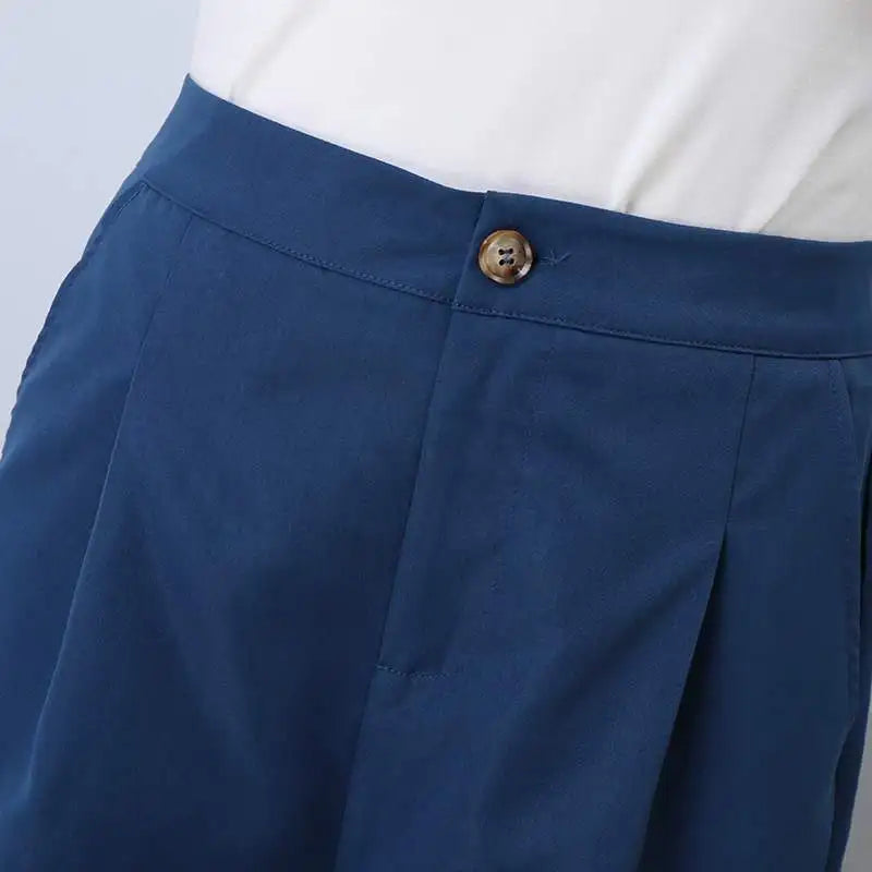 ZANZEA Women Straight Long Pants Korean High Waist Pantalons Casual Loose Wide Leg Cropped Trousers 2024 Summer Holiday Bottoms