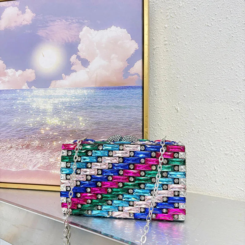 Luxury Rhinestone Evening Clutch Shoulder Bag for Women