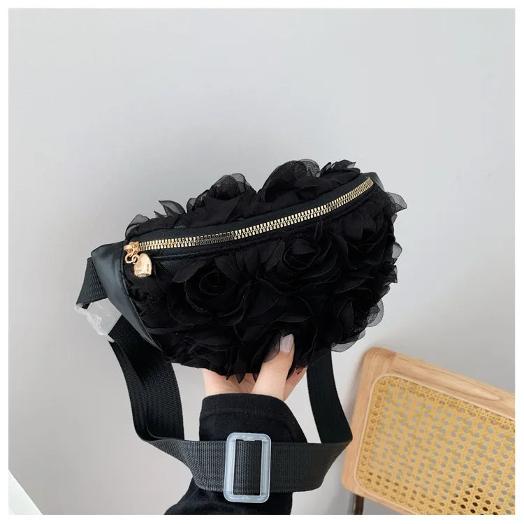 New Women's Waist Bag Flower Shape Fashionable Women's Waist Bag Lace Luxury Lightweight Women's Crossbody Bag High Quality