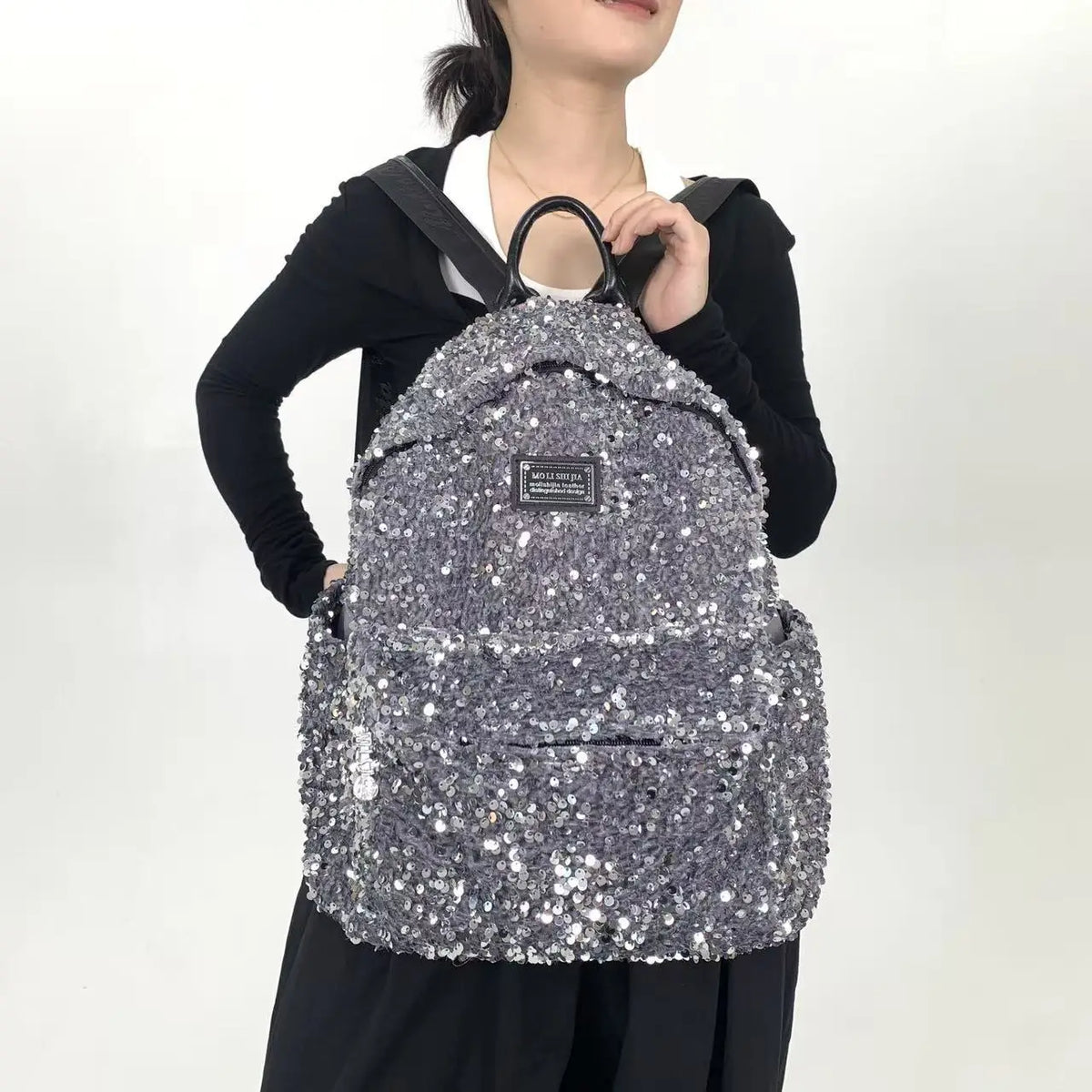 New Women's Sequined Backpack Luxury Brand Sequined Shiny Women's Backpack Large Capacity Fashionable Leisure Travel Backpack