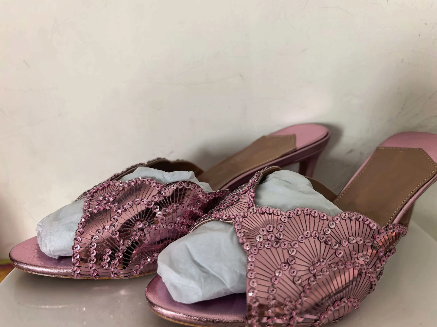 Luxurious Sparkling Fish Mouth Strap Sandals for Women