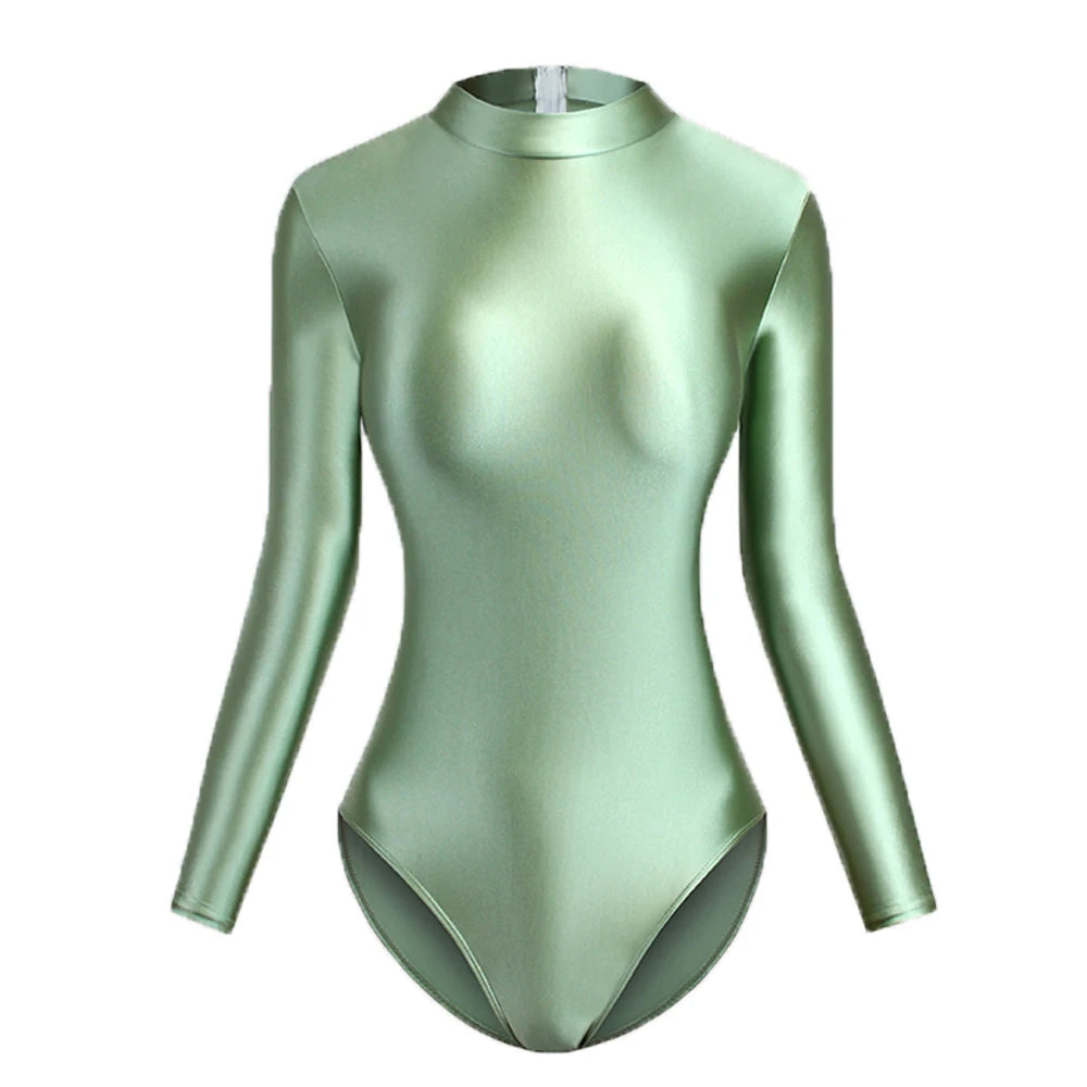 Silky Glossy One Piece Swimsuit