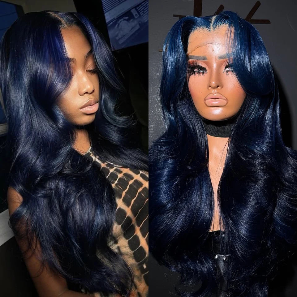 Midnight Blue Brazilian Body Wave Human Hair Wig for Women
