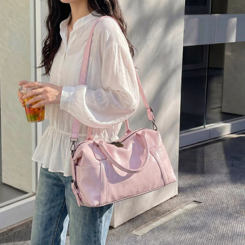 Practical Pure Color Vegan Leather Shoulder Crossbody Bags for Women