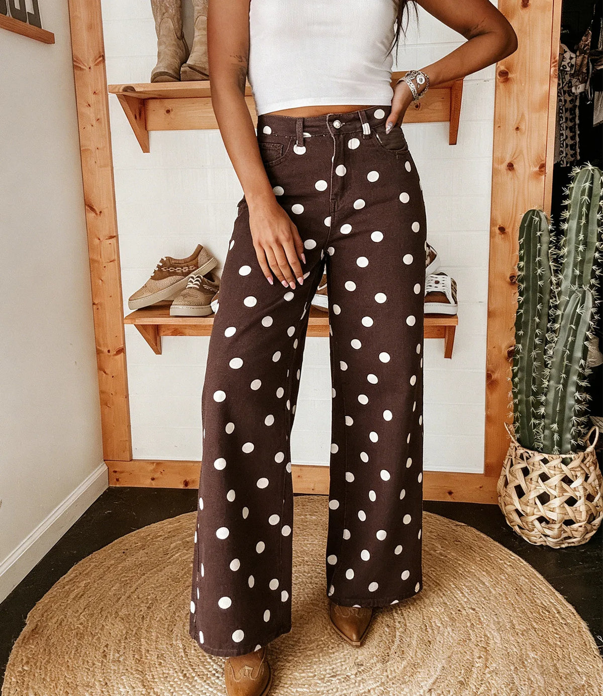 High Waisted Wide Leg Straight Denim Jeans For Women