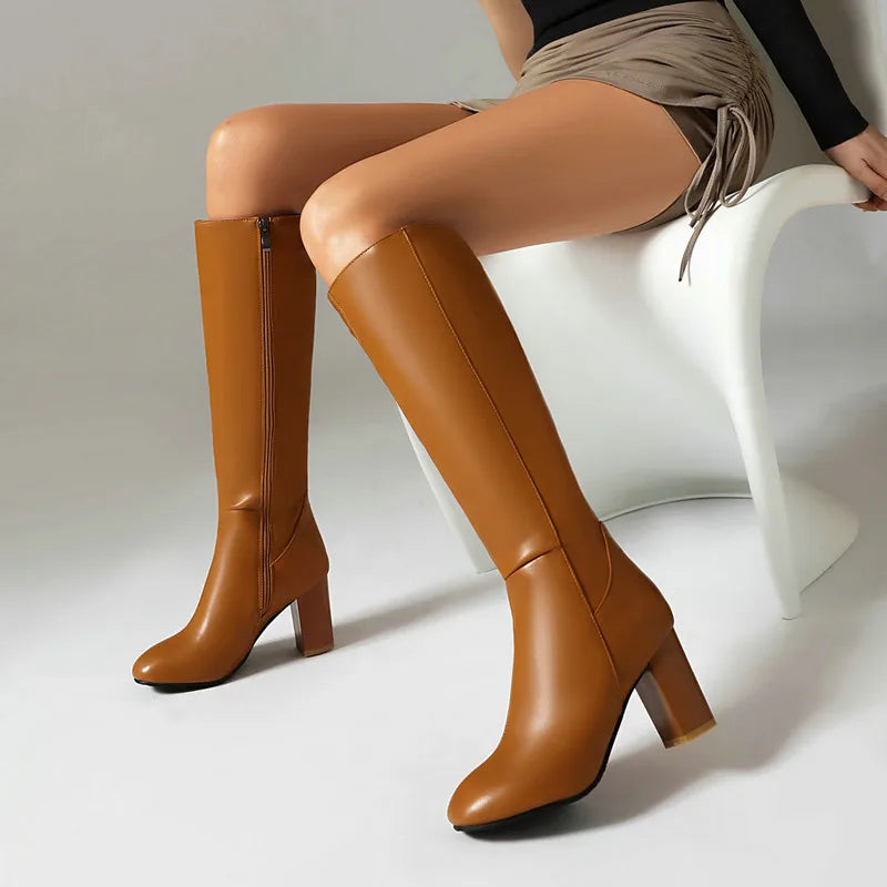 Knee High Platform Boots With Thick Heels for Women