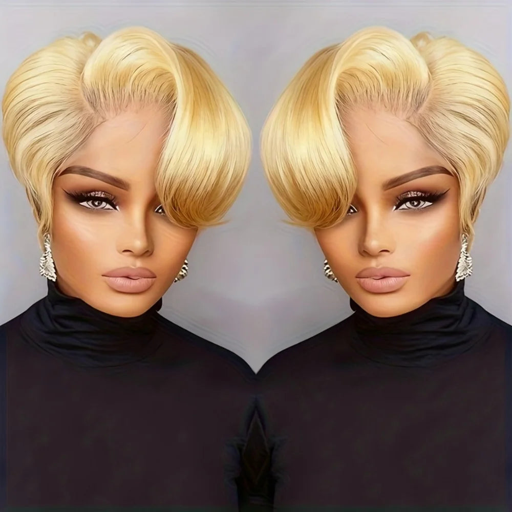 Finger Wave Brazilian Human Hair Lace Front Wig for Women