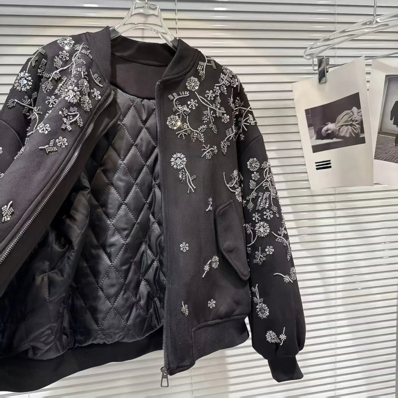 2026 Winter New Coat for Women,Retro Heavy Industry Nail Bead Suede Embroidery Loose Cotton Jacket