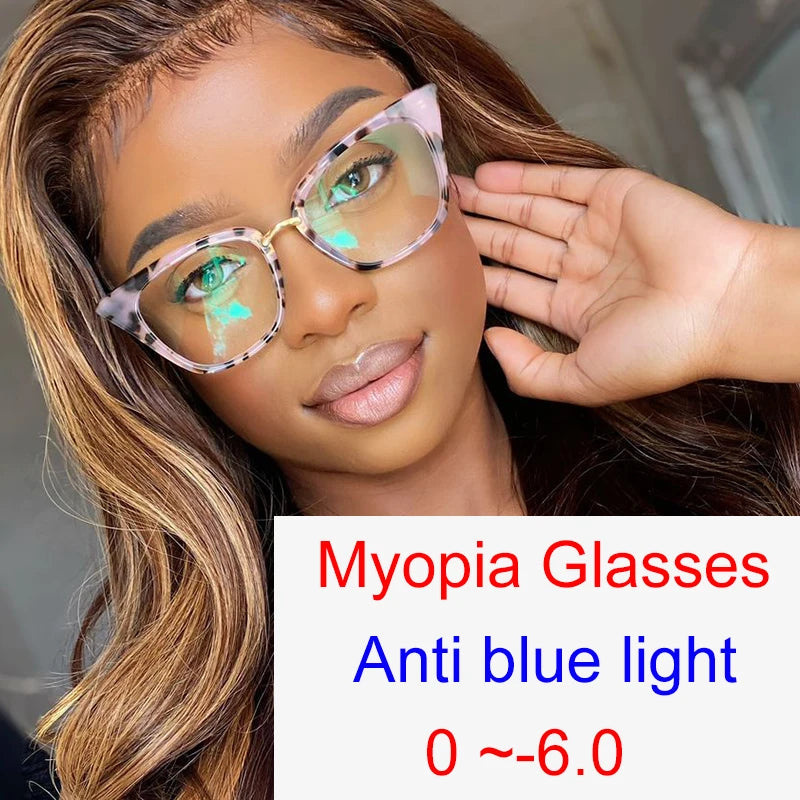 Leopard Blue Light Filter Prescription Glasses for Women