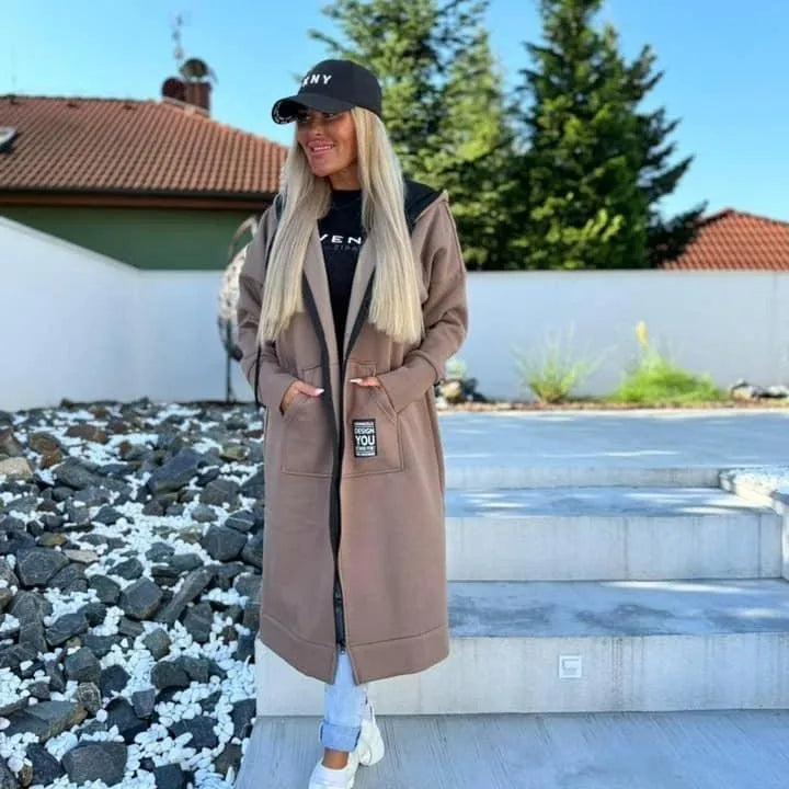Relaxed Knit Hooded Jacket