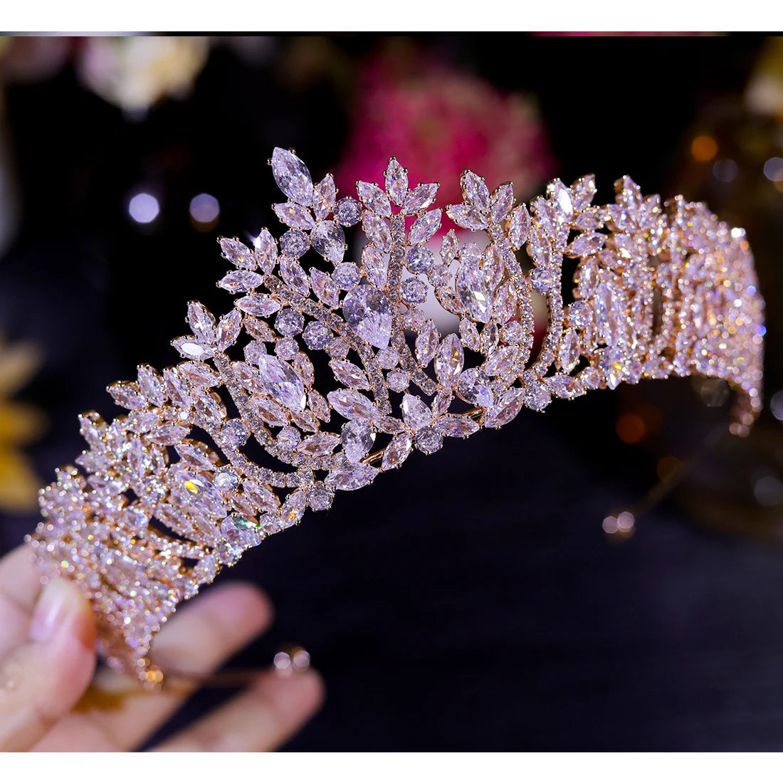 Elegant Silver Crystal Bridal Tiara Crown For Women