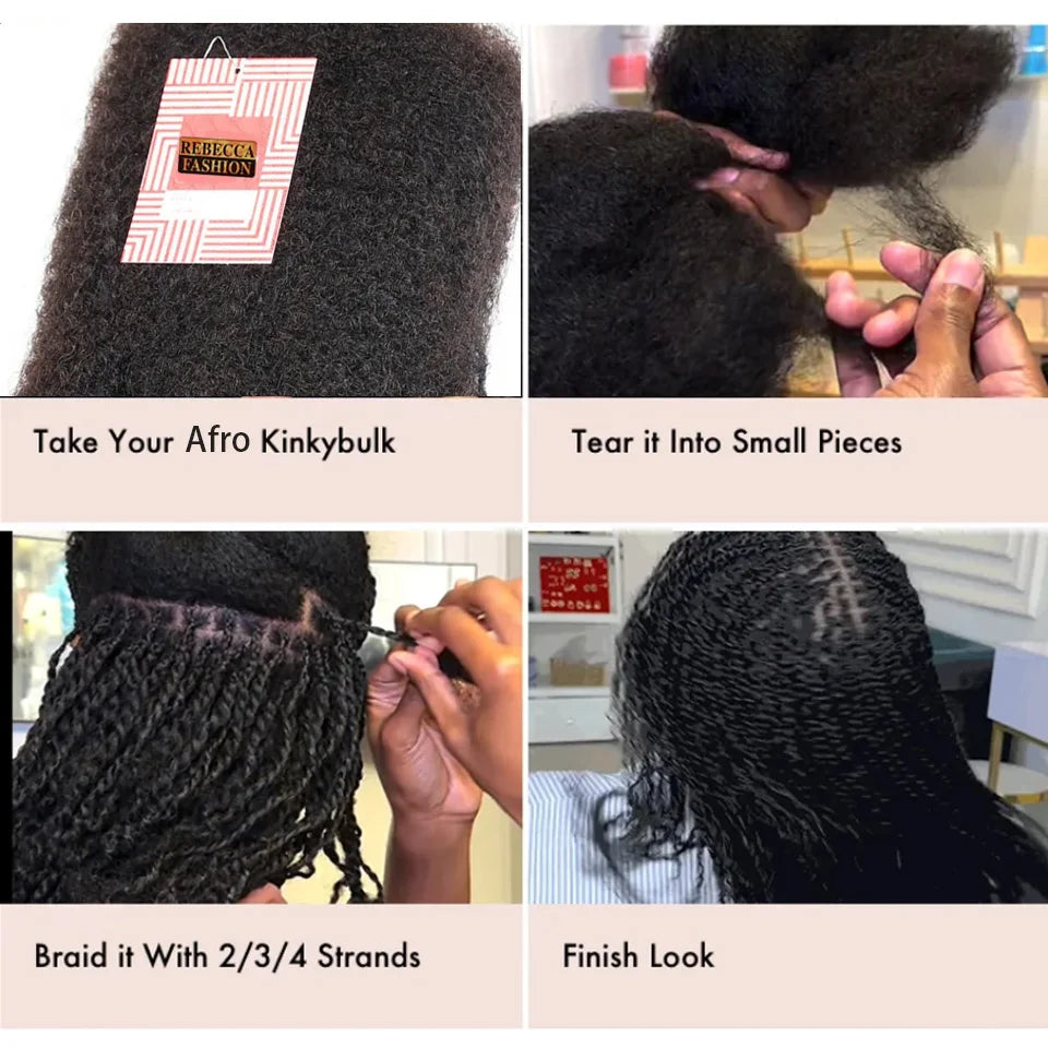 Afro Kinky Bulk Human Hair Loc Extensions for Women