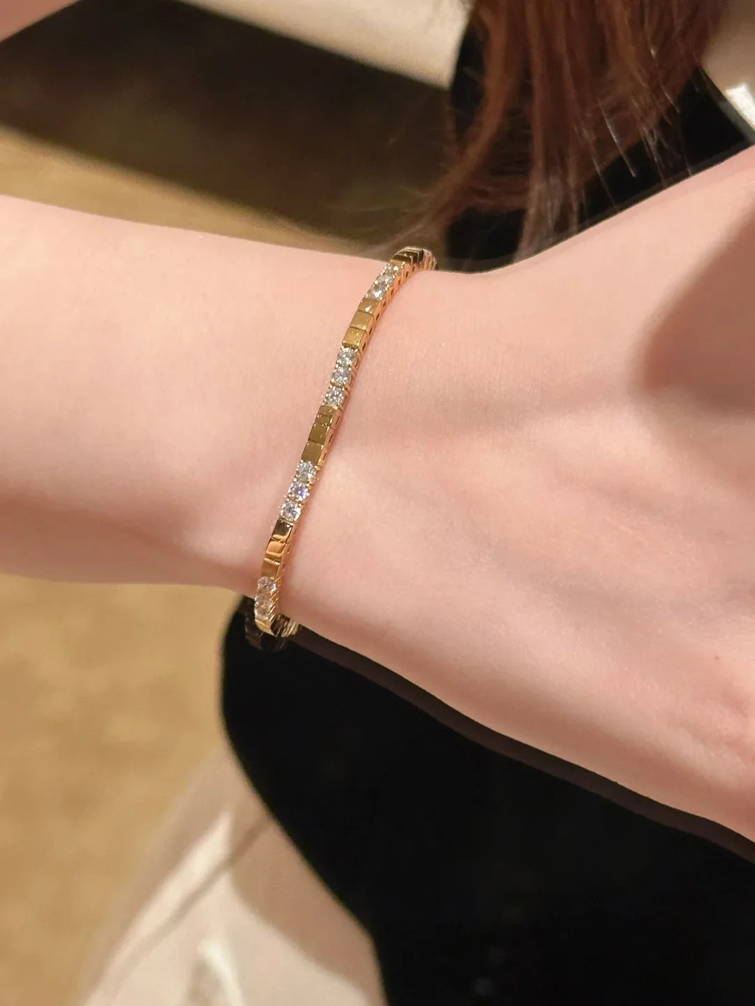 Geometric Cubic Zirconia Tennis Bracelet for Women