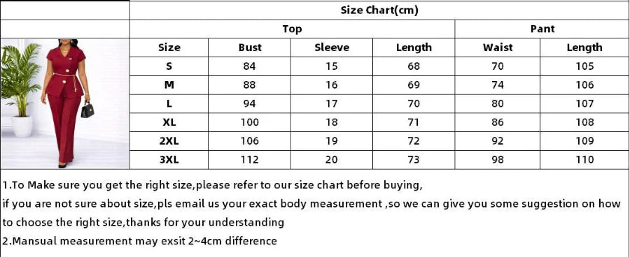 Elegant Formal Two Piece Wide Leg Pant Suit for Women