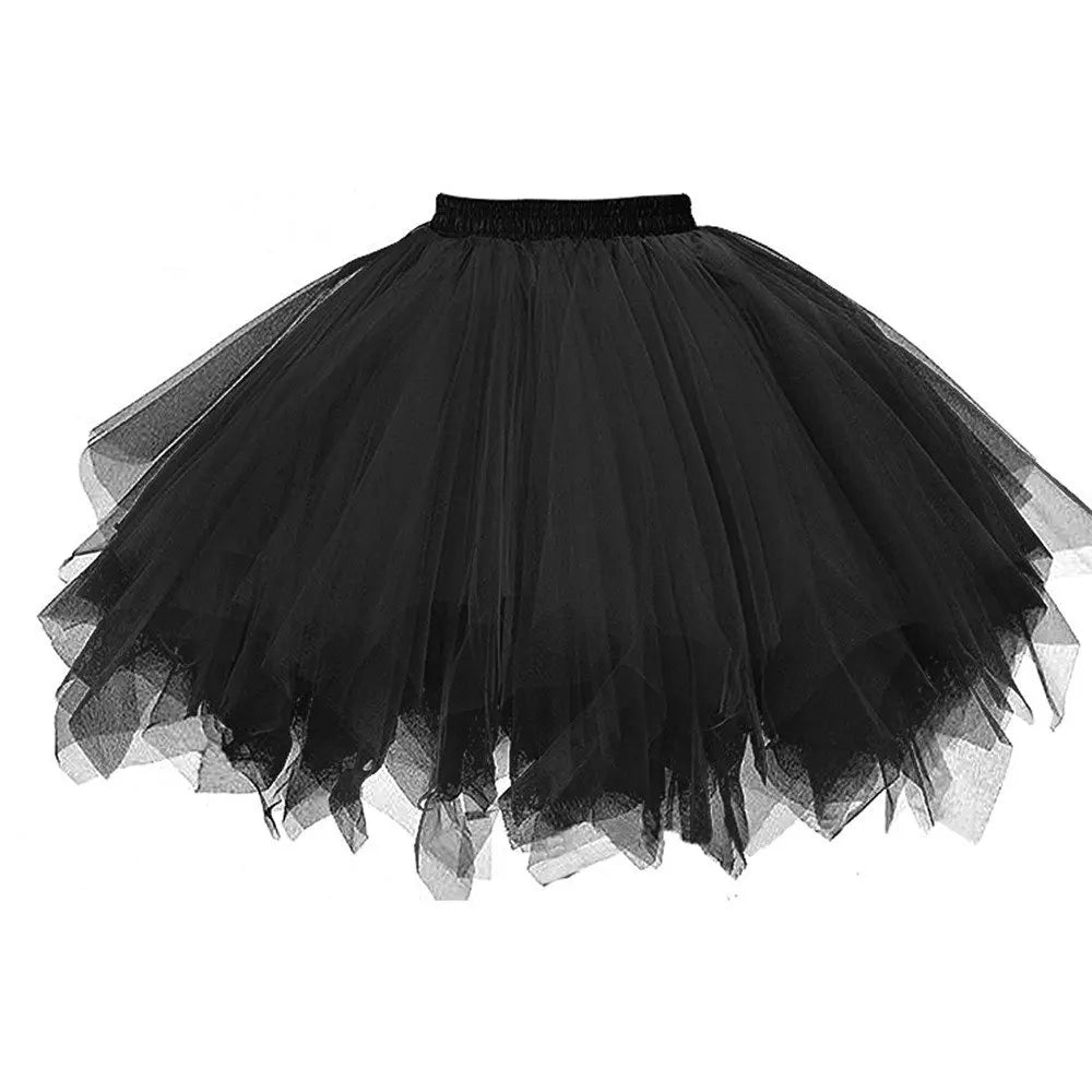 Vintage Lace Tulle Tutu Petticoat Skirt for Women