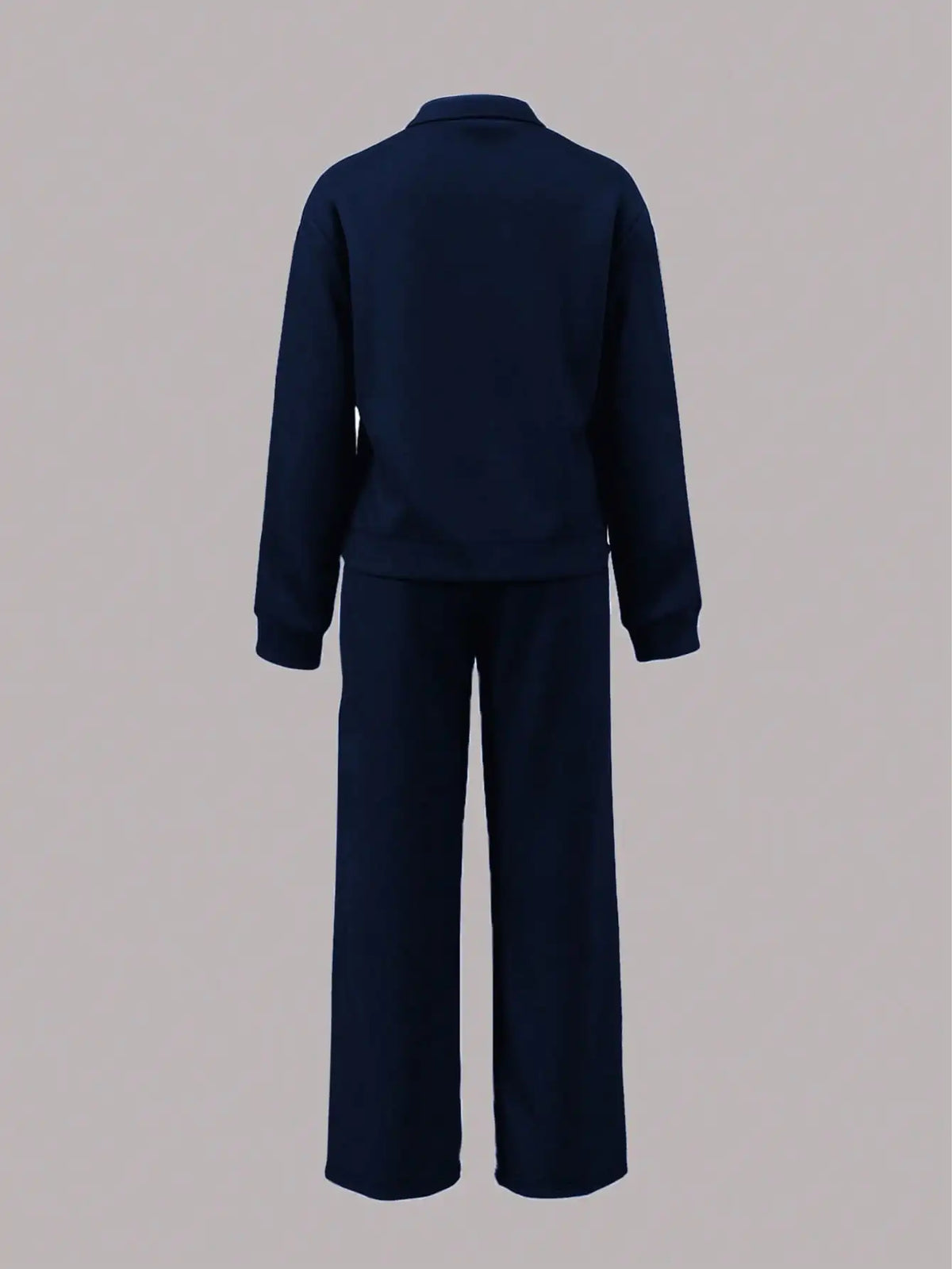Contrast Long Sleeve Jacket And Striped Trousers Set for Women