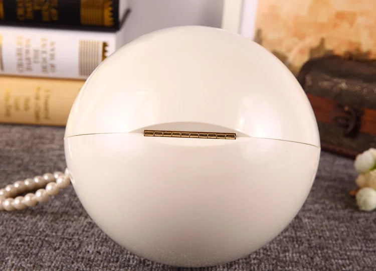 Pearl Embellished Round Acrylic Clutch Bag for Women