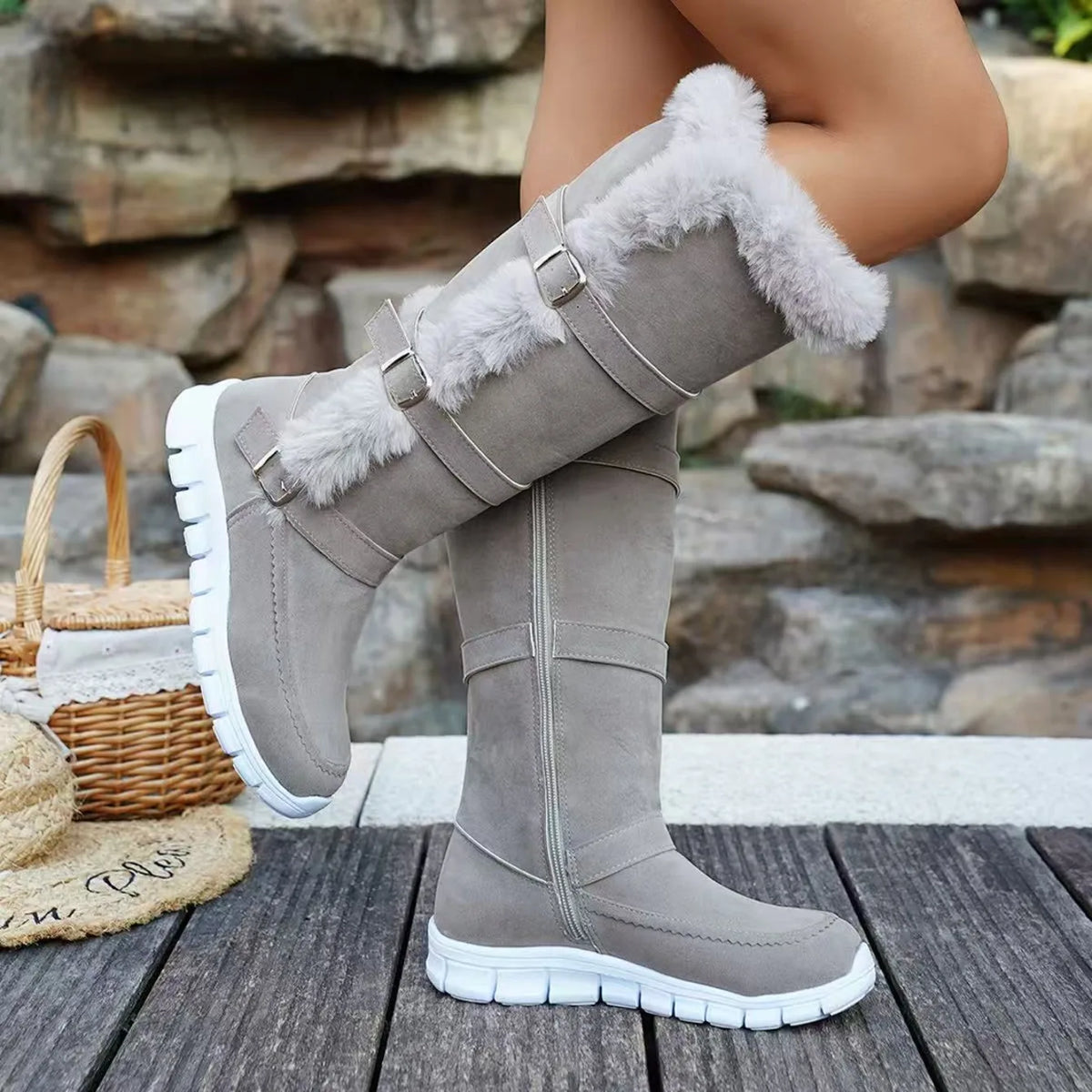Comfortable Plush Warm Slip On Ankle Boots for Women