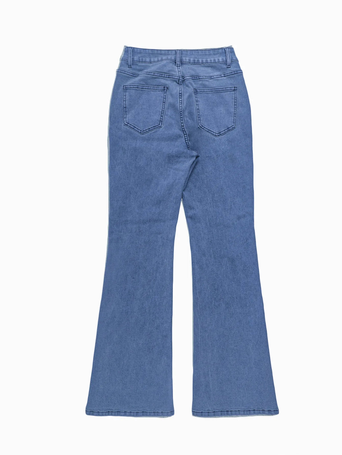 High Waisted Flared Slim Fit Jeans With Pockets for Women