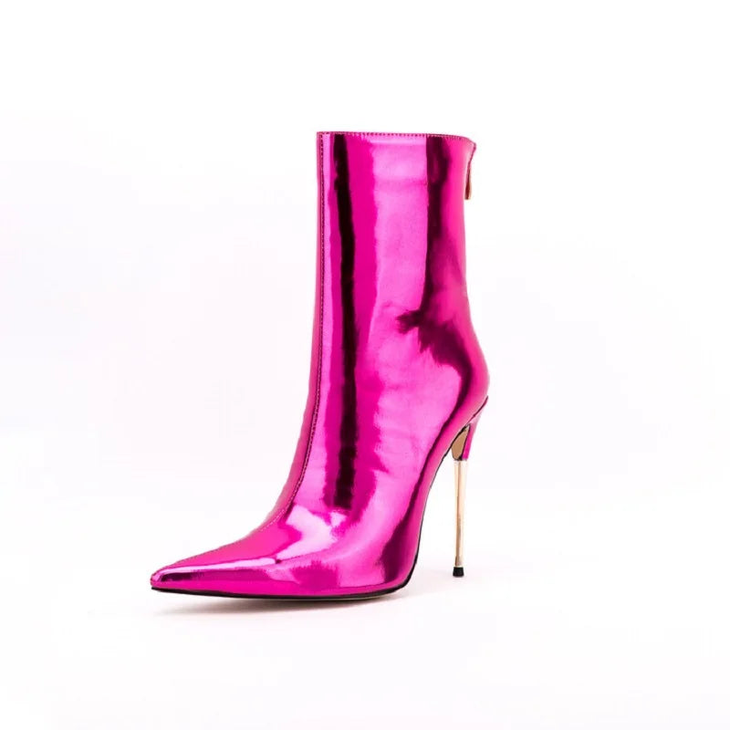 Glam Shiny Back Zipper Over The Knee Boots for Women