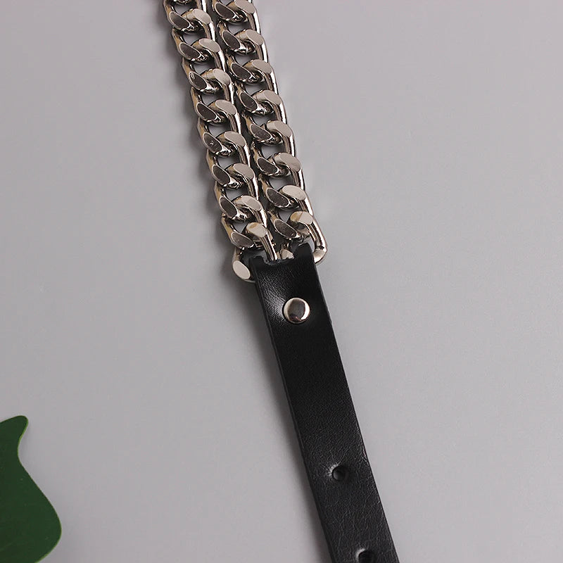 Trendy Gold Metal Decorative Waist Chain Belt for Women