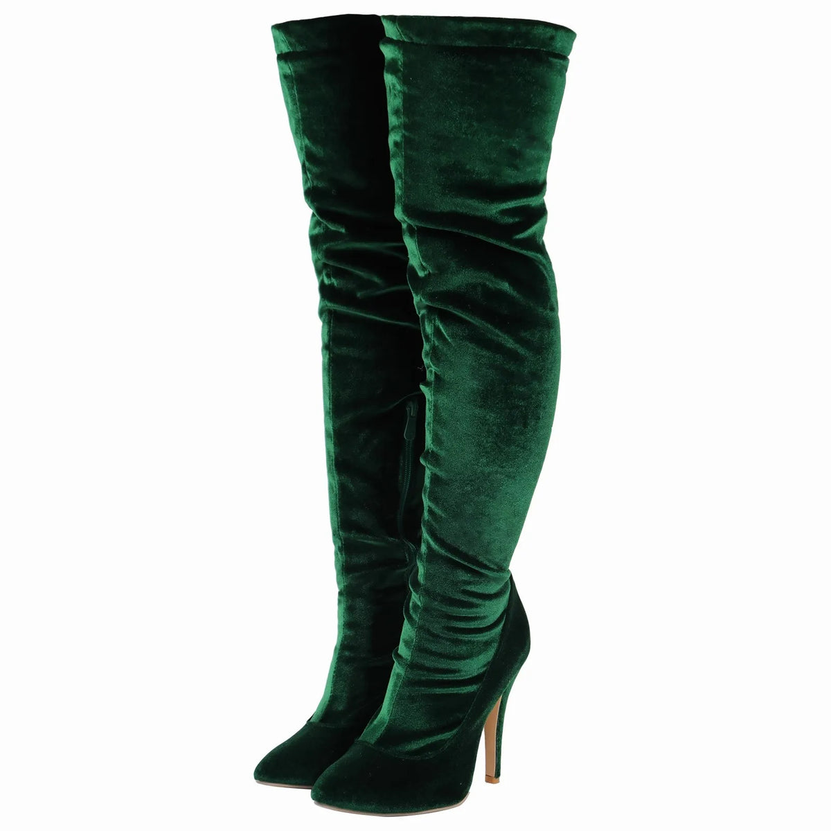 Velvet Pointed Toe Over The Knee Stiletto Boots for Women