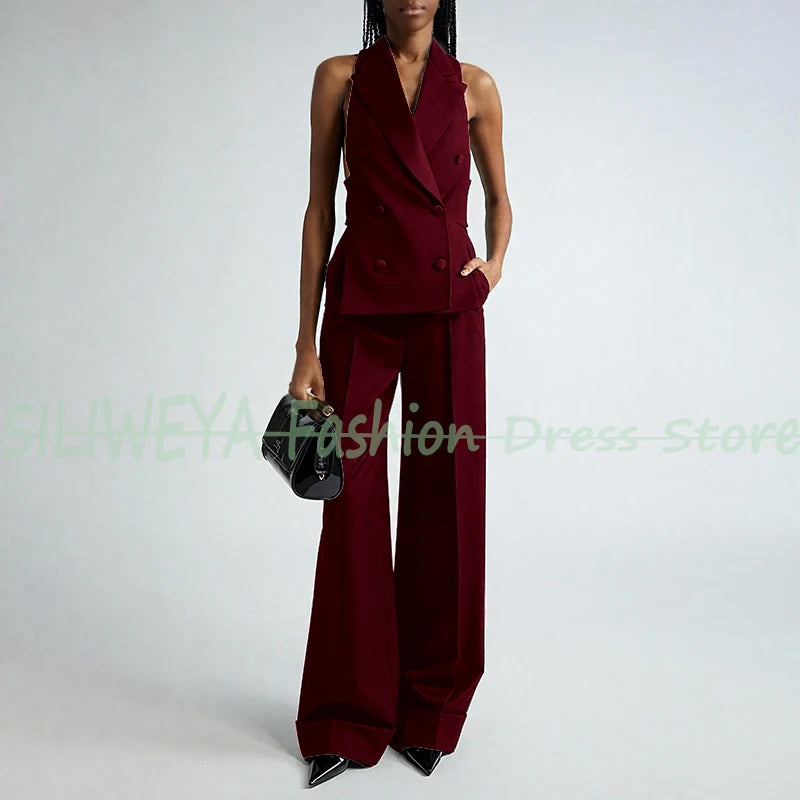 Double Breasted Vest And Pants Set