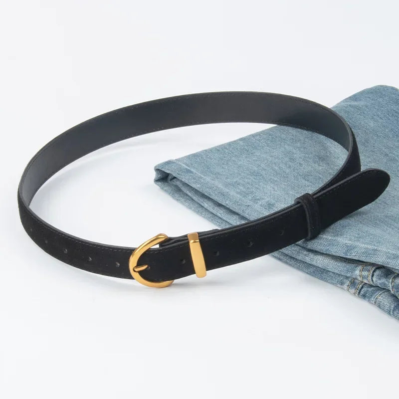 Suede Look Pin Buckle Waist Belt