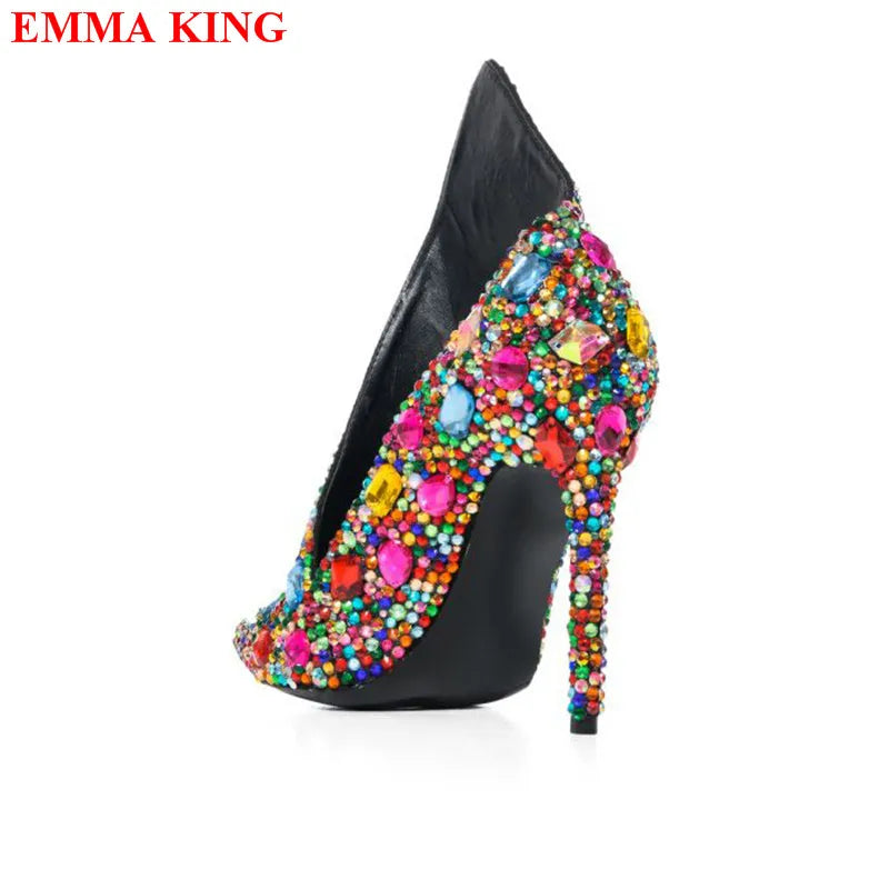 Elegant Rhinestone Pointed Toe Ankle Boots for Women